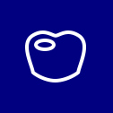 A tooth with a hole icon