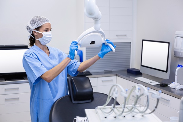 dentist preparing dental tools